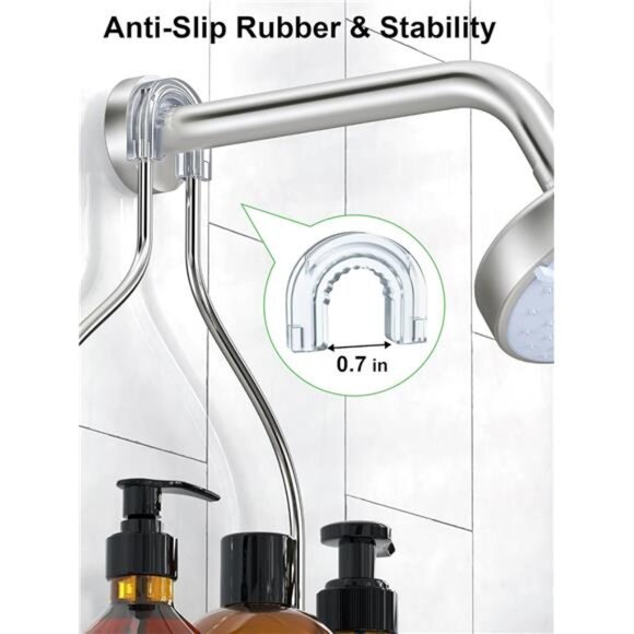 Hanging Shower Head Caddy, Rustproof Bathroom Shower Room Shelf - Picture 6 of 8